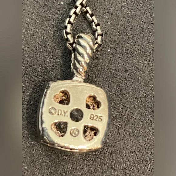 Authentic David Yurman Petite Albion White Topaz Diamond Sterling Necklace 🤍🩶🌻 - Picture 10 of 14